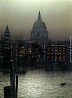 Famous Cathedral Paintings - St. Paul's Cathedral from Bankside